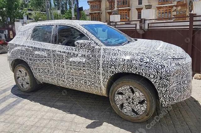 Tata Harrier EV fresh spy shots reveal rear-mounted motor