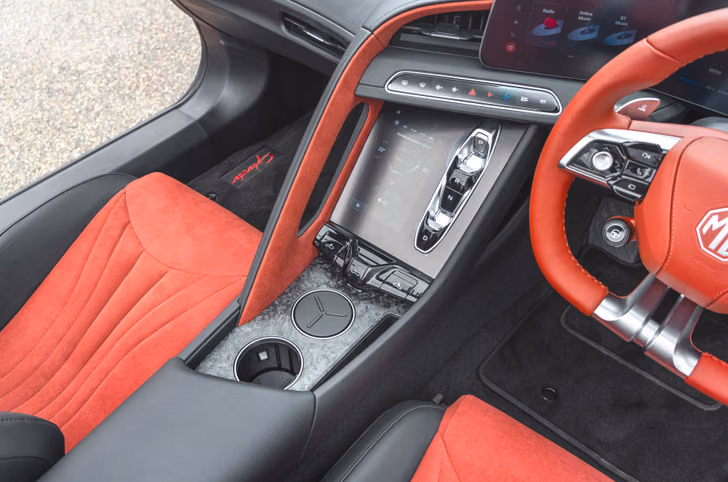 Red MG Cyberster centre console
