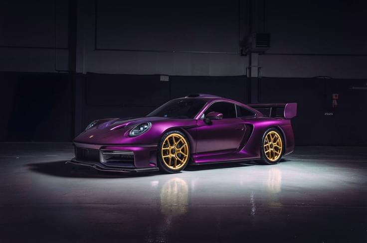 RML GT Hypercar in purple, front left in a studio RML GT Hypercar in purple, front left in a studio