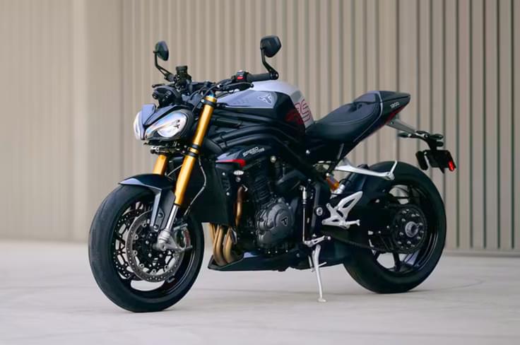 Triumph Speed Triple 1200 RS front left three quarter static shot