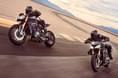 Triumph Speed Triple 1200 RS duo cornering shot